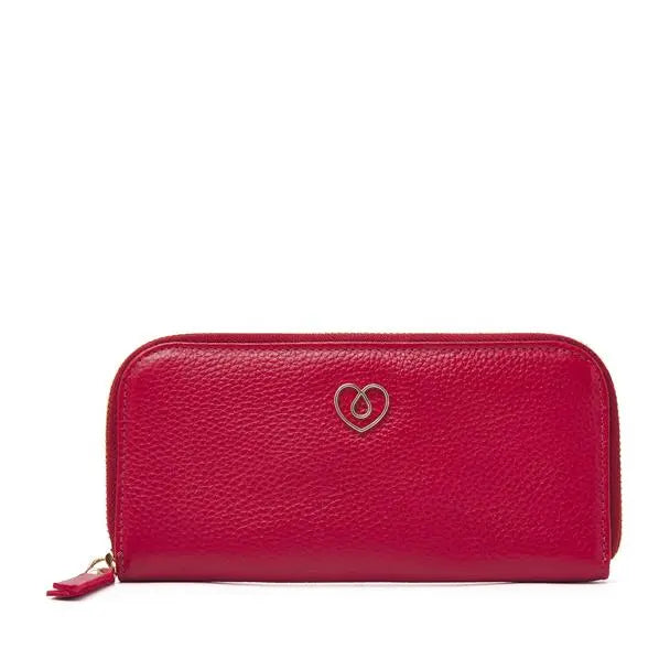 Stylish red diabetic case from Sweet Collection, crafted from genuine leather for organized diabetes care essentials.