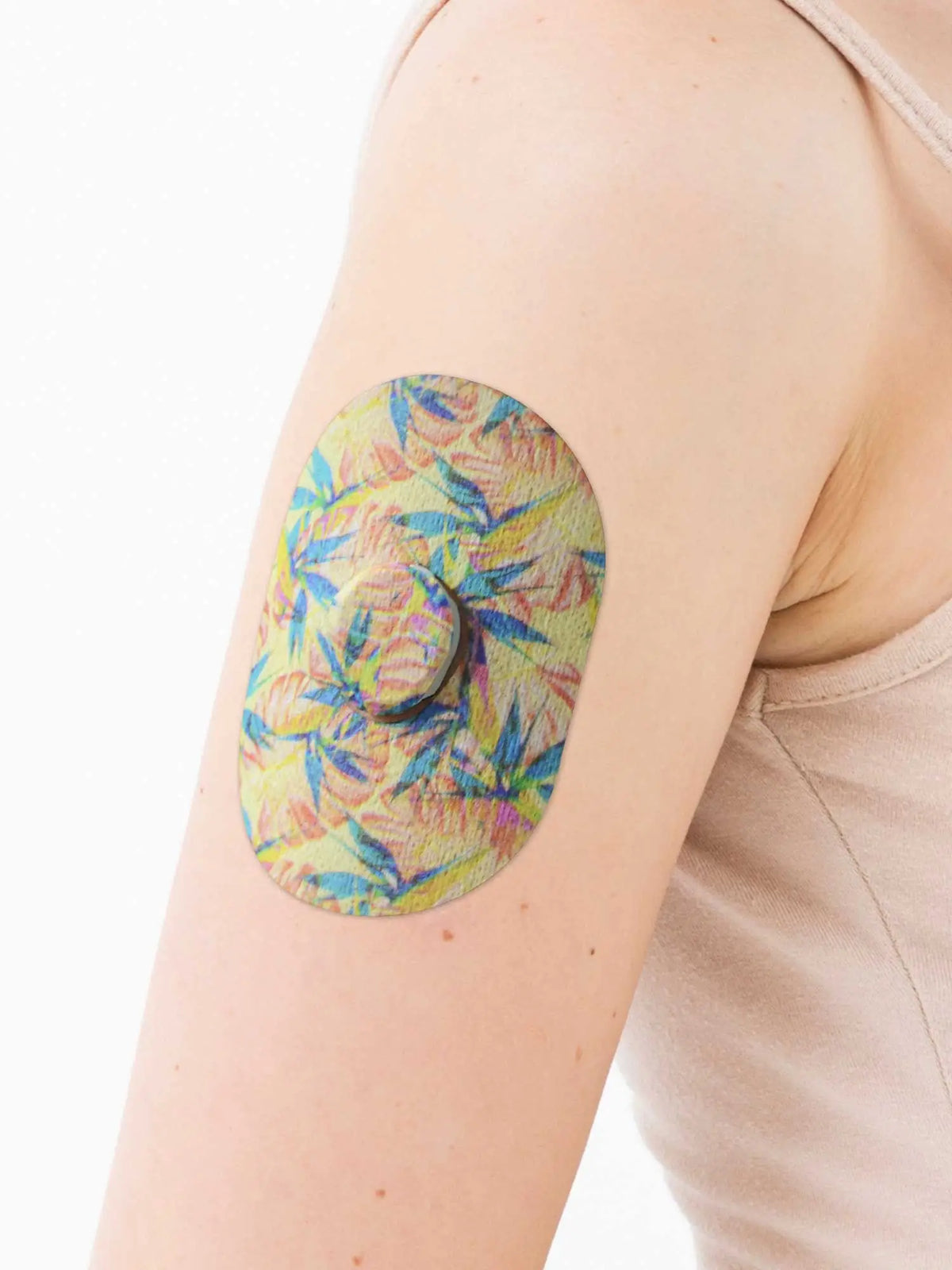 Adesivo de fixação para Dexcom G7, padrão Tequila Sunrise, no braço