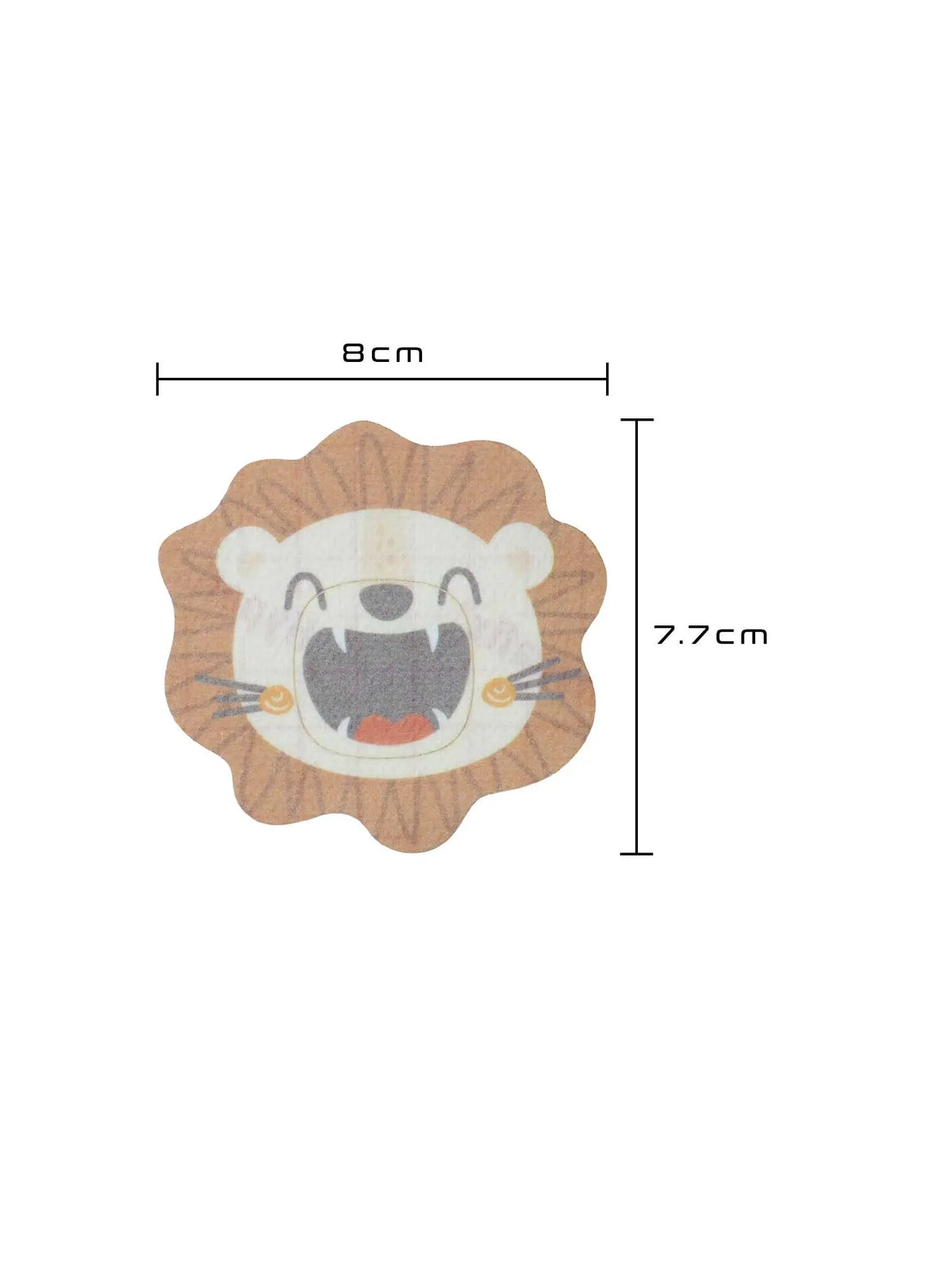 Adesivo de fixação infantil para Simplera Sync, forma de leão, dimensões 8,0 x 7,7 cm