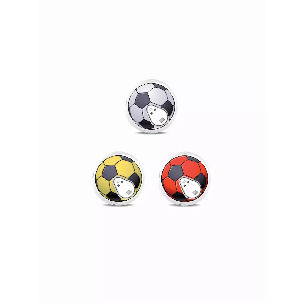 Sinocare iCan i3 CGM Stickers in Fun Vibes Soccer Ball design. Sporty and fun soccer ball patterns to personalize your CGM sensor. 3 stickers per set.