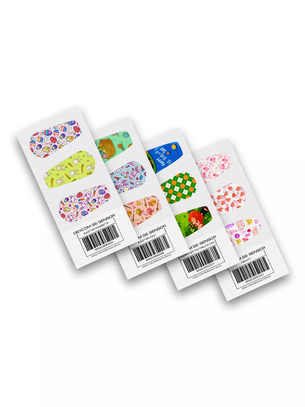 Easter-themed Dexcom G6 Sensor Stickers, colorful and festive designs, pack of three.