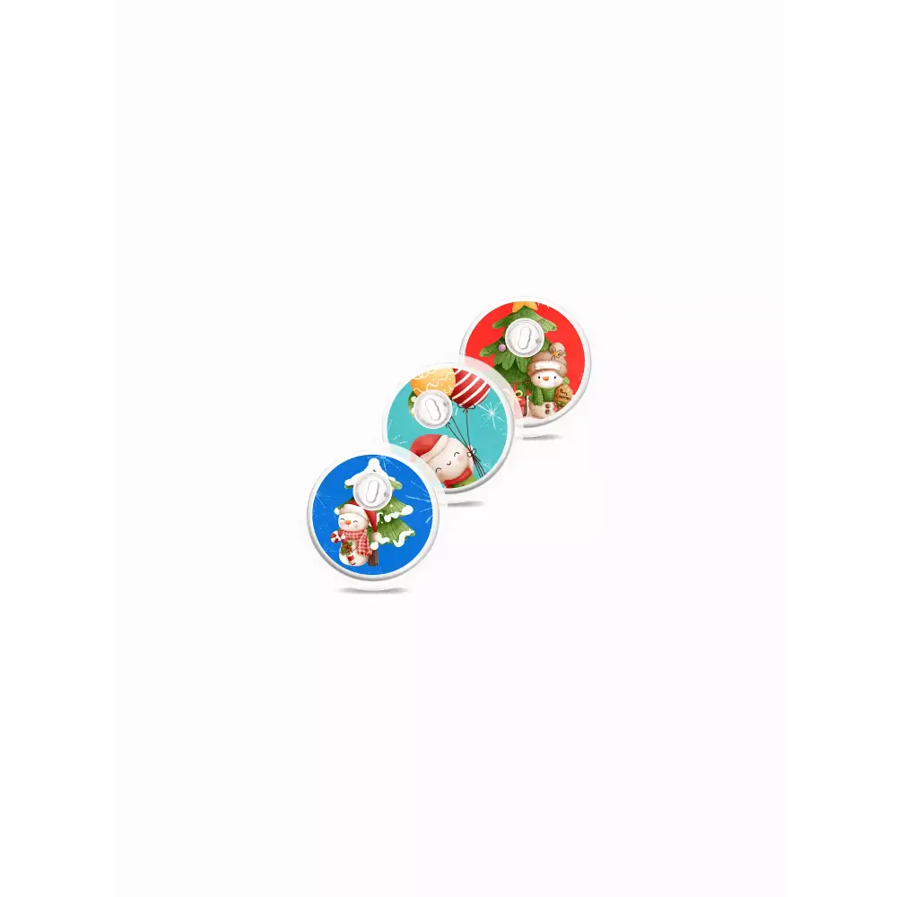 Freestyle Libre 3 Sensor Stickers - Christmas Edition, festive designs on CGM.