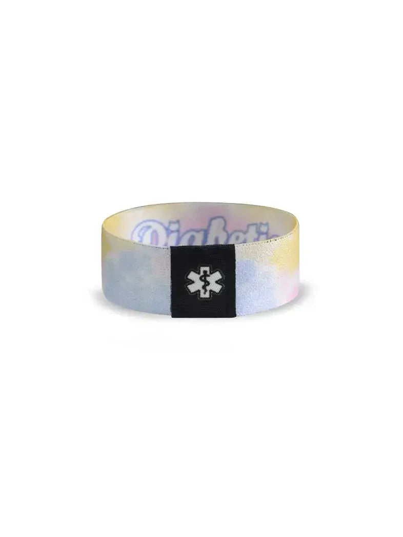 Reversible diabetes awareness wristband with summer vibes theme.
