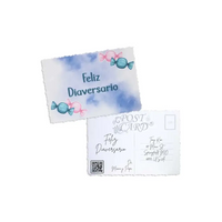 Empowering Diaversary Postcards with vibrant design and envelope, ideal for diabetes milestone celebrations.