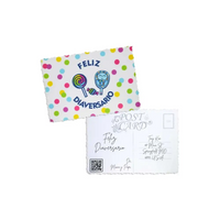 Diaversary Postcards with vibrant polka dot design and festive icons, perfect for celebrating a diabetes anniversary.