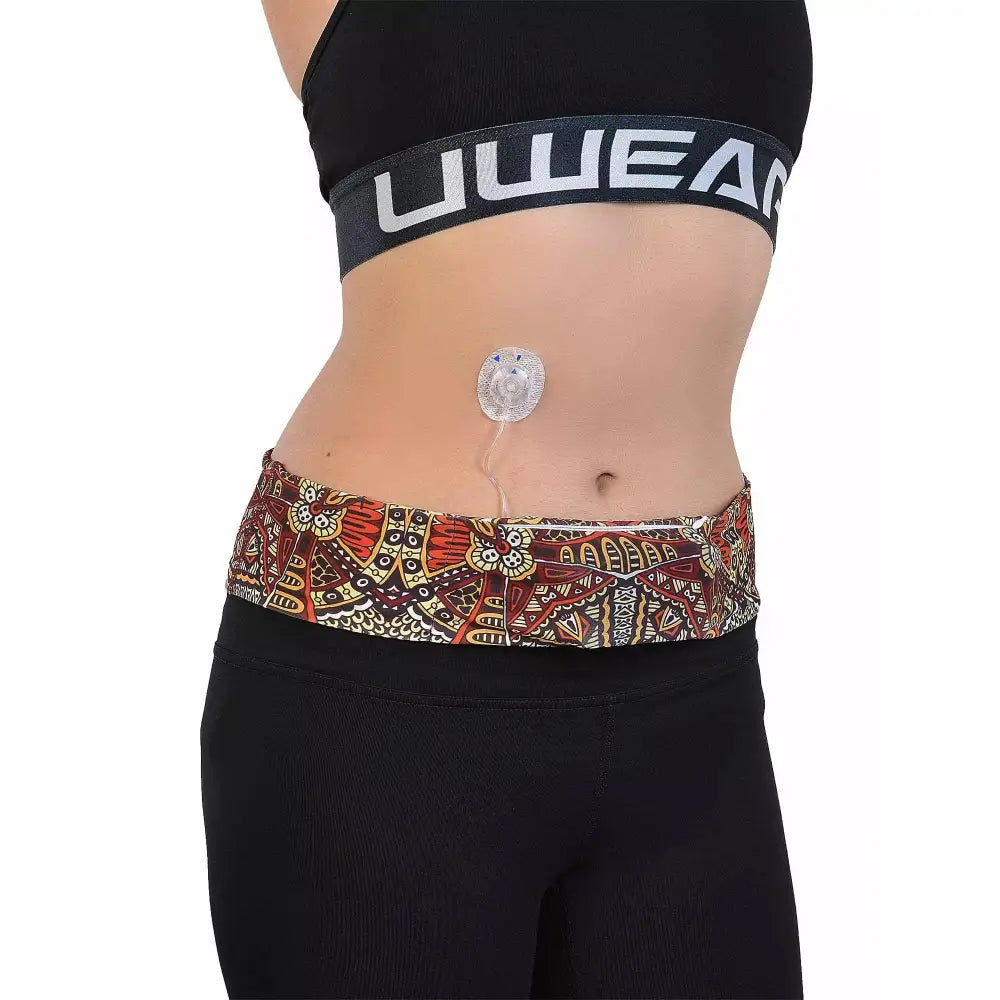 Colorful insulin pump waist belt for diabetes management.