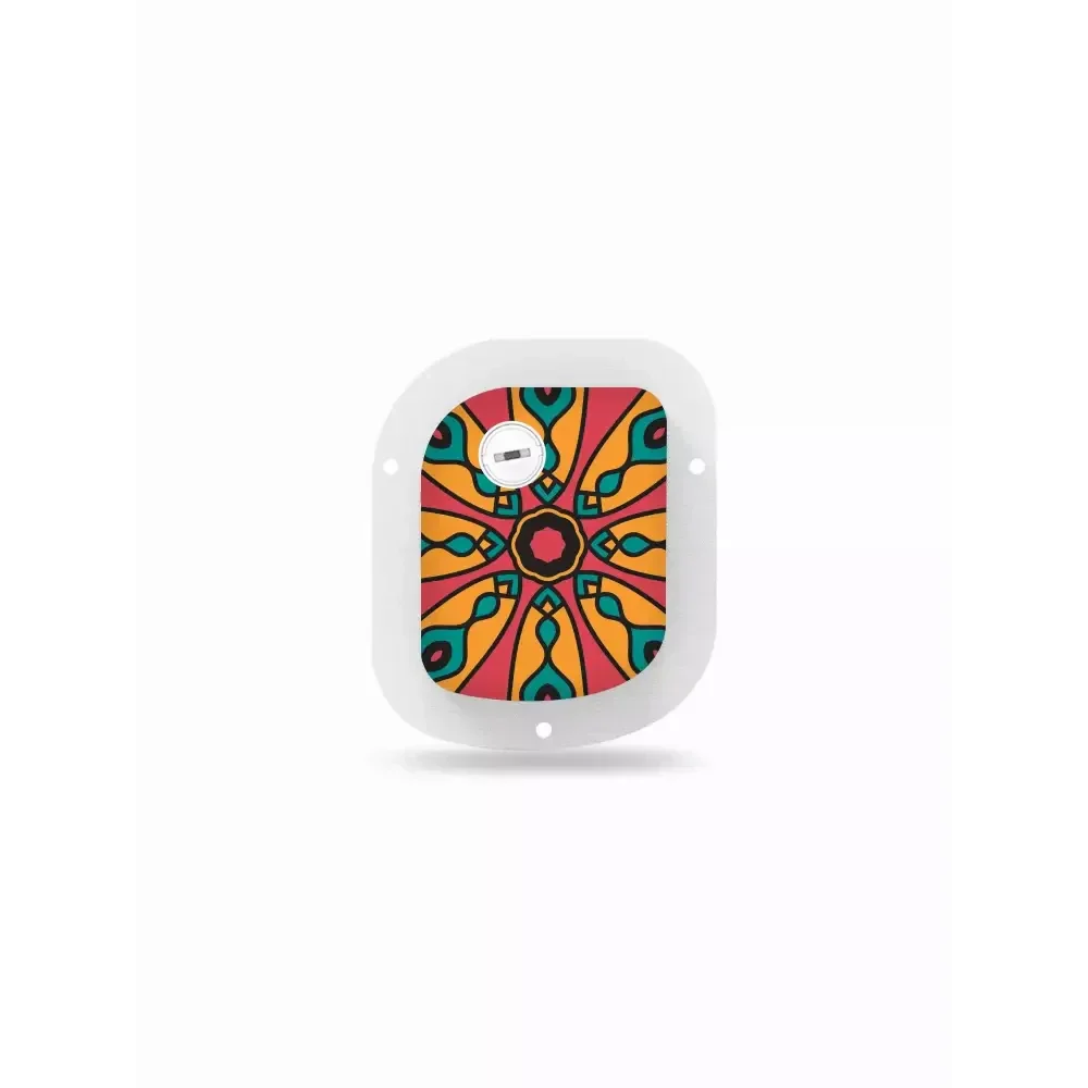 GlucoMen Day Patch Pump Stickers with colorful mandala design for insulin pump decoration