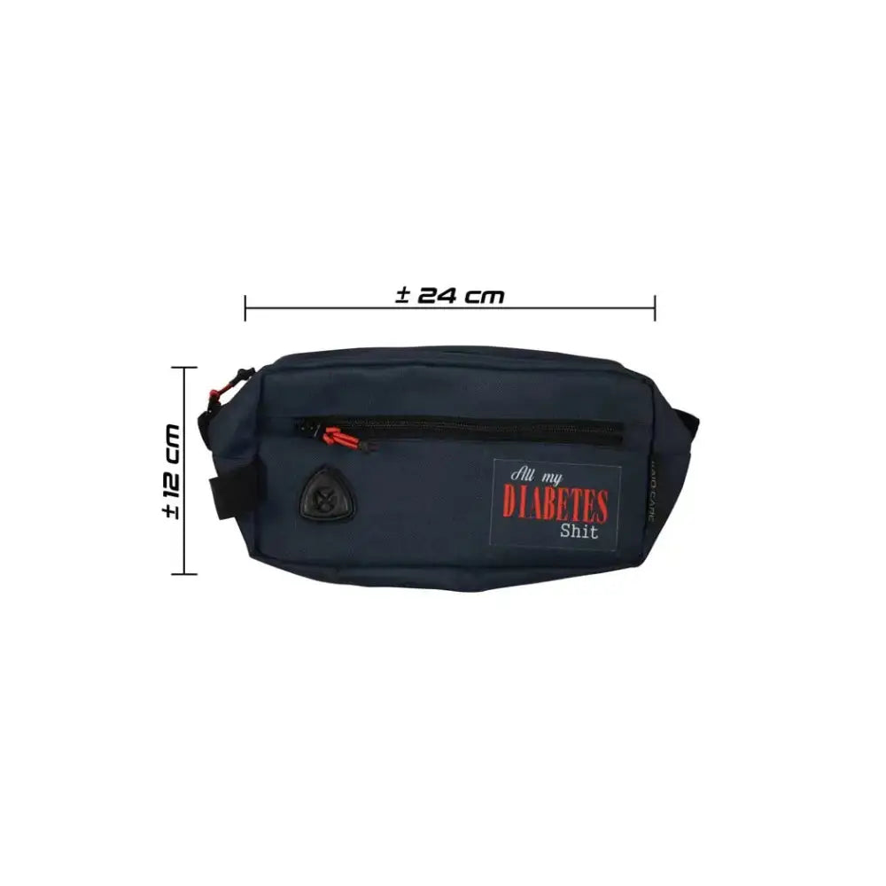 Diabetes Bag - Dia-Diabetics Supply Travel Kit with multiple pockets, waterproof phone section, 24x12 cm size.