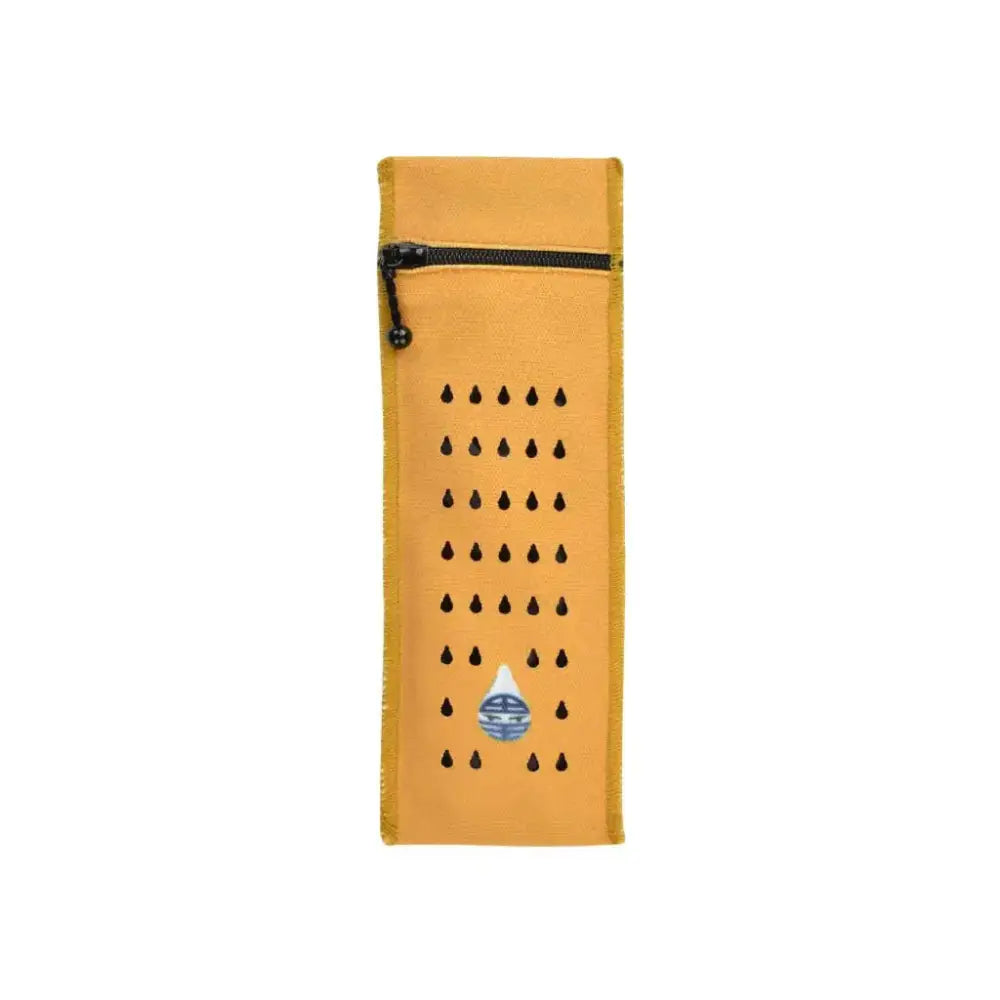 Insulin travel case cooler in mustard yellow with zipper, designed to keep one insulin pen cool up to 48 hours using water evaporation technology