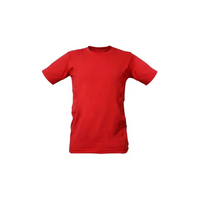 Red comfortable t-shirt designed for insulin pump users with dual side pockets.