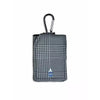 Insulin pump pouch with cooling system and carabiner in stylish print.