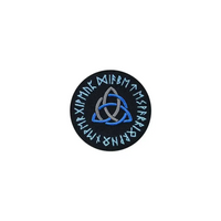 Viking-inspired Diabetes Awareness iron-on patch with Nordic runes.